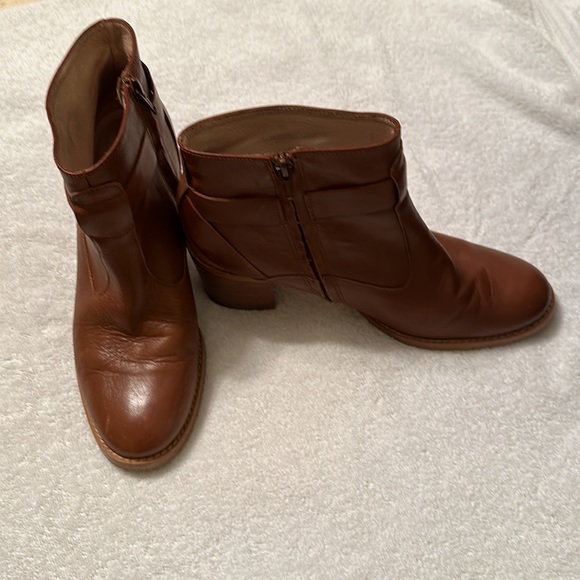 Hobbs London Tan Brown Leather Ankle Boots Made in Spain Size 41 - Picture 4 of 15